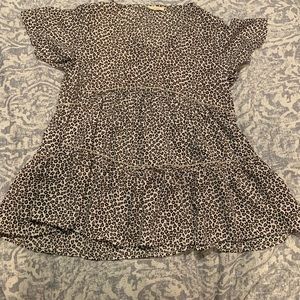 Cheetah print baby doll blouse